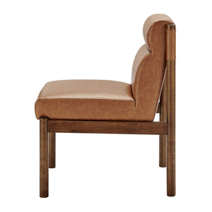 Micah Faux Leather Dining Side Chair, Vintage Cider