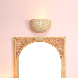  Barnacle 1-Light Beaded Demi Lune Wall Sconce