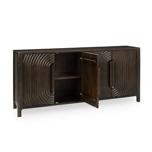 Colson Solid Wood 4Dr Cabinet - Dark Brown