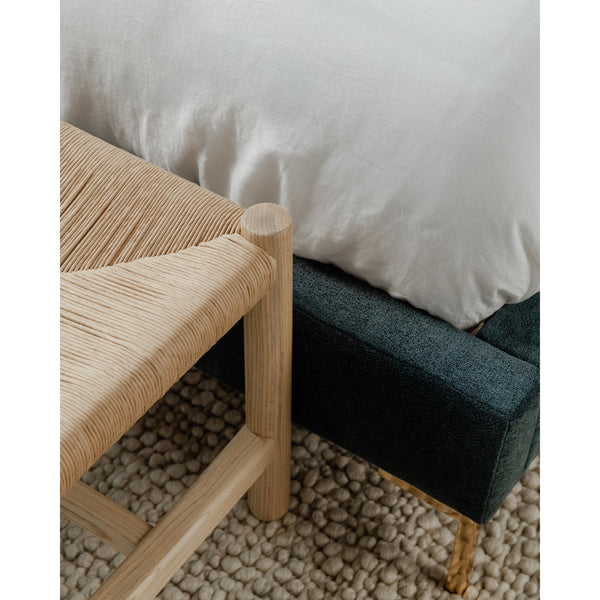 Hawthorn Small Bench in Natural Woven Fibers