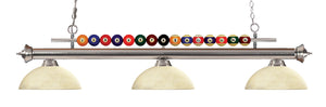 Shark 3 Light Billiard Light in Brushed Nickel Finish