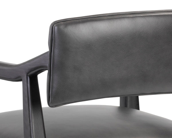KEAGAN BARSTOOL - BRENTWOOD CHARCOAL LEATHER