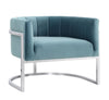 Magnolia Sea Blue Chair with Silver Base