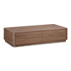 Moe's Round Off Coffee Table with Storage in Walnut Brown