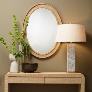 Preston Mother of Pearl Table Lamp with Linen Shade
