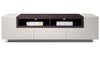 Zachary Tv Console- Grey Lacquer/Stained Oak