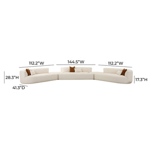Fickle Cream Boucle 5-Piece Modular Sectional