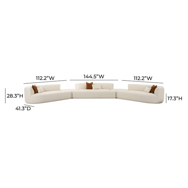 Fickle Cream Boucle 5-Piece Modular Sectional