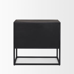 Sloan Black Wood W/Black Metal Frame Side Table