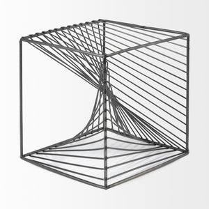 Rochon 8L x 8W Gray Metal Decorative Cube