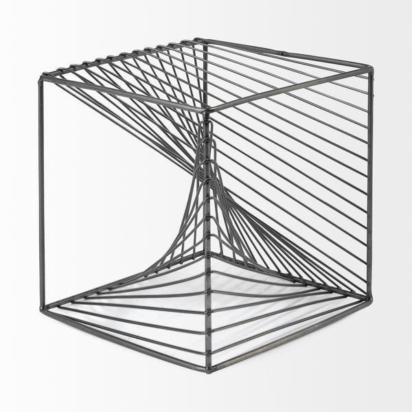 Rochon 8L x 8W Gray Metal Decorative Cube