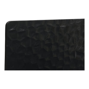 Misaki Queen Bed in Black with Carved Headboard