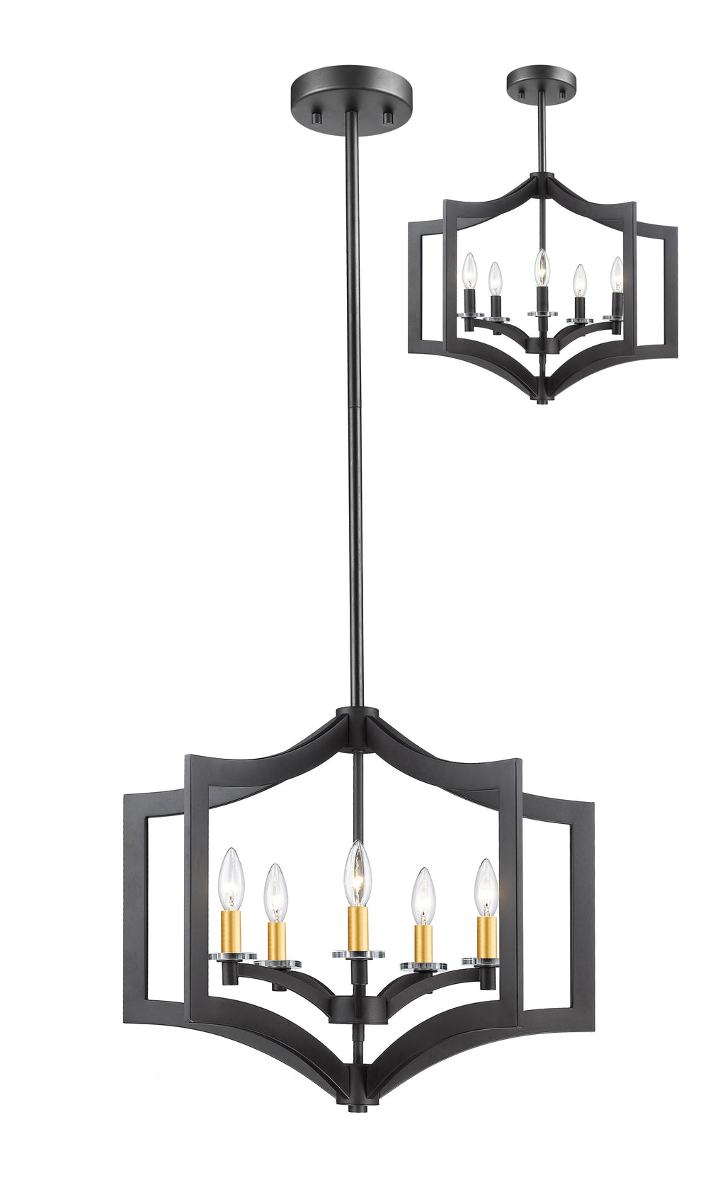 Zander 5 Light Pendant in Bronze Finish