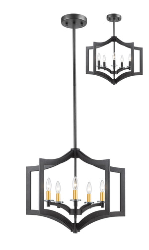 Zander 5 Light Pendant in Bronze Finish