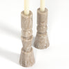 Rosette Taper Candlesticks,Set 2 In Taupe