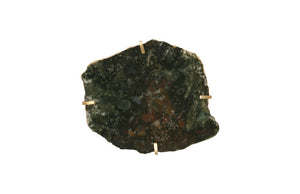 Gem Wall Slice in Brass Setting, Glacier Charcoal