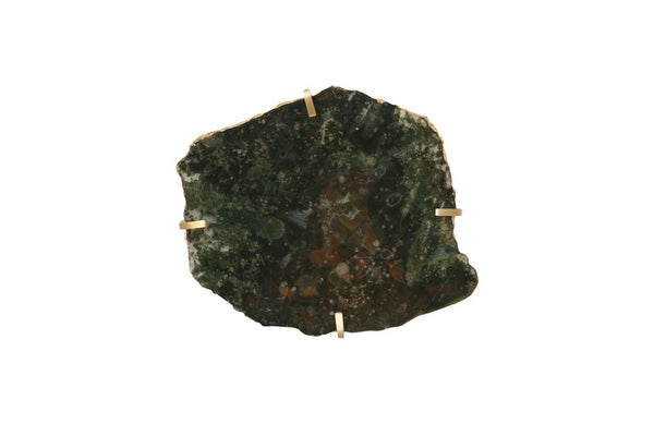 Gem Wall Slice in Brass Setting, Glacier Charcoal