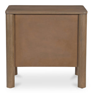 Wiley Nightstand in Vintage Brown with Brass Handles
