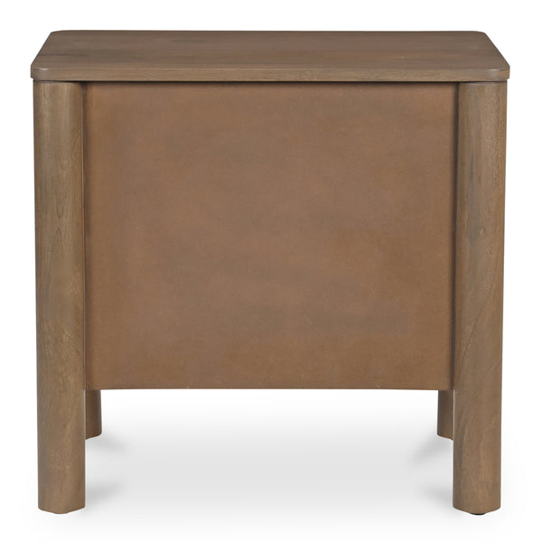Wiley Nightstand in Vintage Brown with Brass Handles