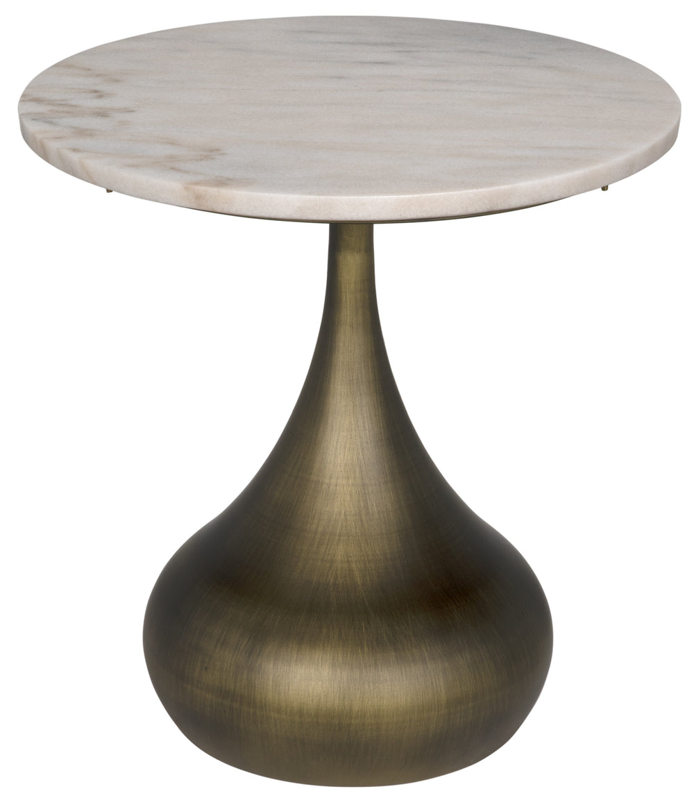 Mateo Side Table, Aged Brass
