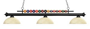 Shark 3 Light Billiard Light in Matte Black Finish