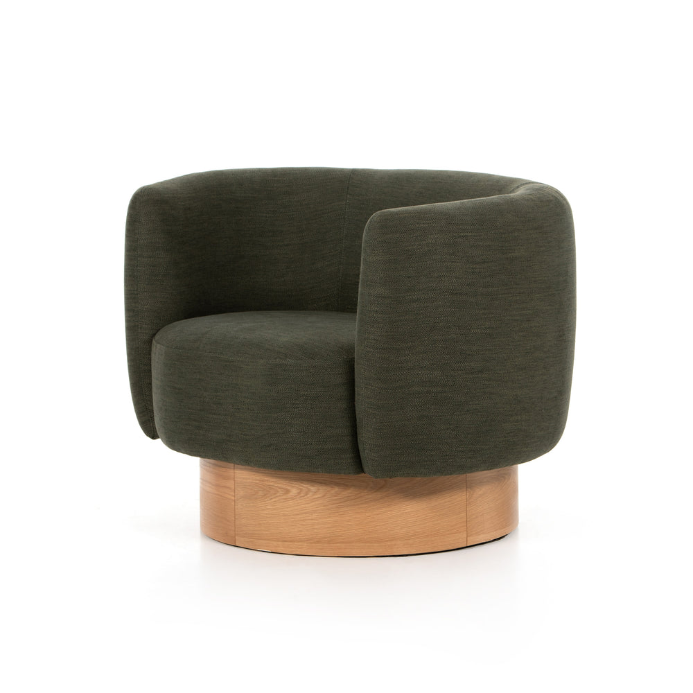 Calista Swivel Chair In Atlantis Moss