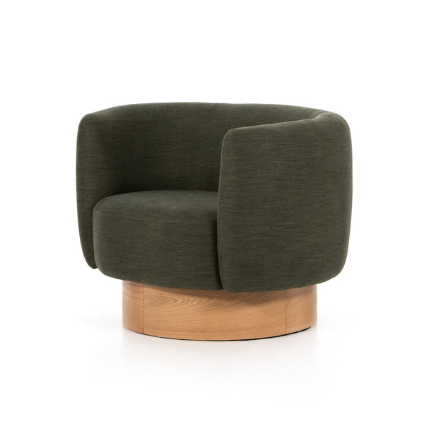 Calista Swivel Chair In Atlantis Moss