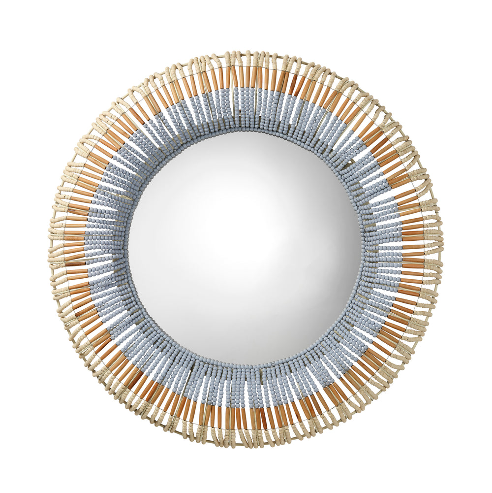 Native Beaded Round Wall Mirror 