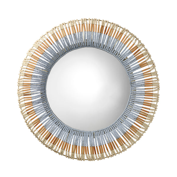 Native Beaded Round Wall Mirror 