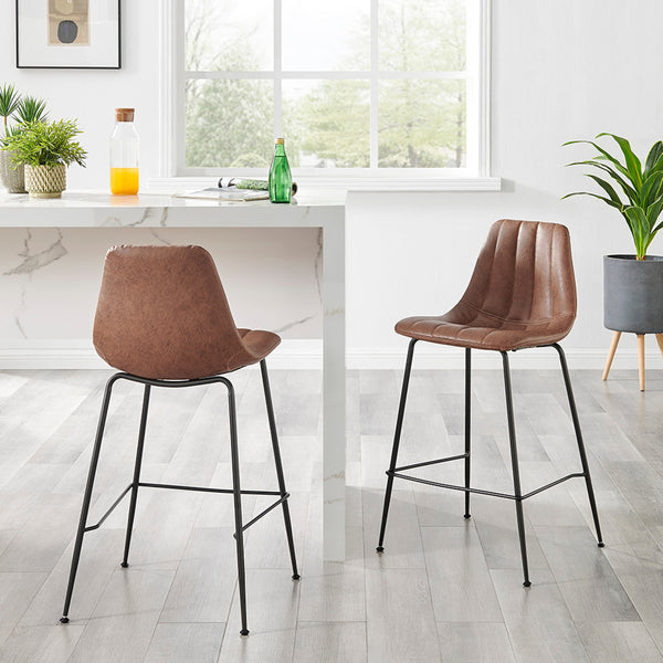 Robert KD PU Counter Stool, Umber Brown