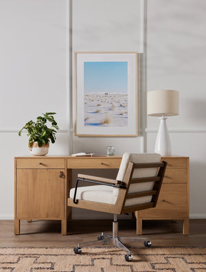 Isador Executive Desk In Dry Wash Poplar