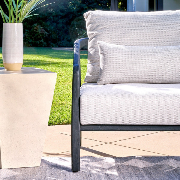 Aria 4pc Black Outdoor Sectional with Teak Frame