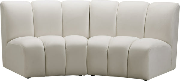 Lynda 2pc. Modular Sectional In Cream Velvet