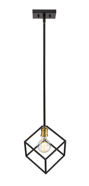 Vertical 1 Light Pendant in Bronze + Olde Brass Finish