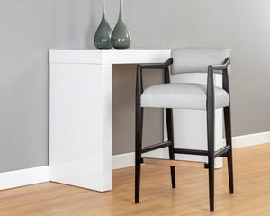 KEAGAN BARSTOOL - SALOON LIGHT GREY LEATHER