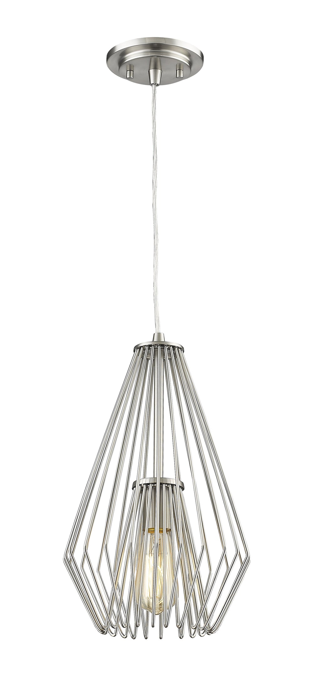 Quintus 1 Light Mini Pendant in Brushed Nickel Finish