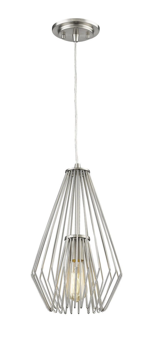 Quintus 1 Light Mini Pendant in Brushed Nickel Finish