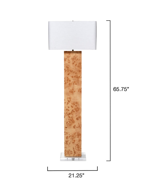 Parallel Burl Wood Floor Lamp