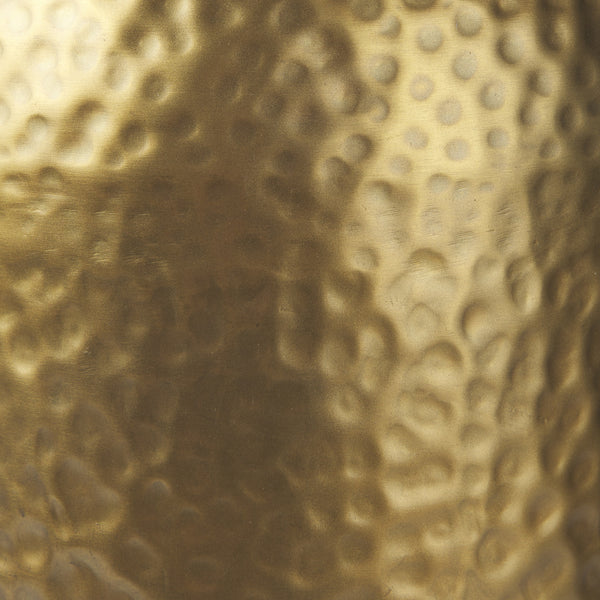 Leo 18.0L x 18.0W x 31.0H Gold Hammered W/White Fabric Shade Table Lamp