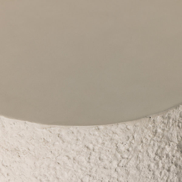 Kember Outdoor End Table In Blanc White