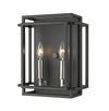 Titania 2 Light Wall Sconce in Black + Brushed Nickel Finish