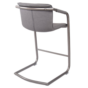 Indy Counter Stool w/ Arms Silver Frame In Antique Graphite Gray