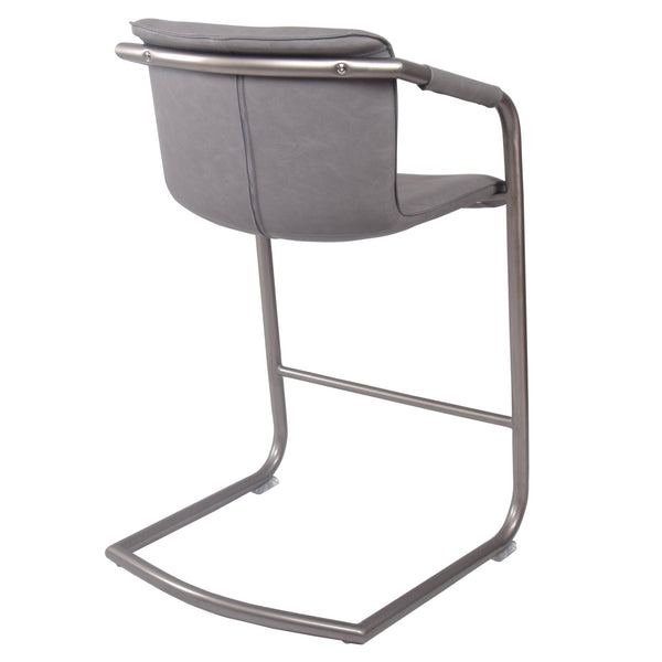 Indy Counter Stool w/ Arms Silver Frame In Antique Graphite Gray