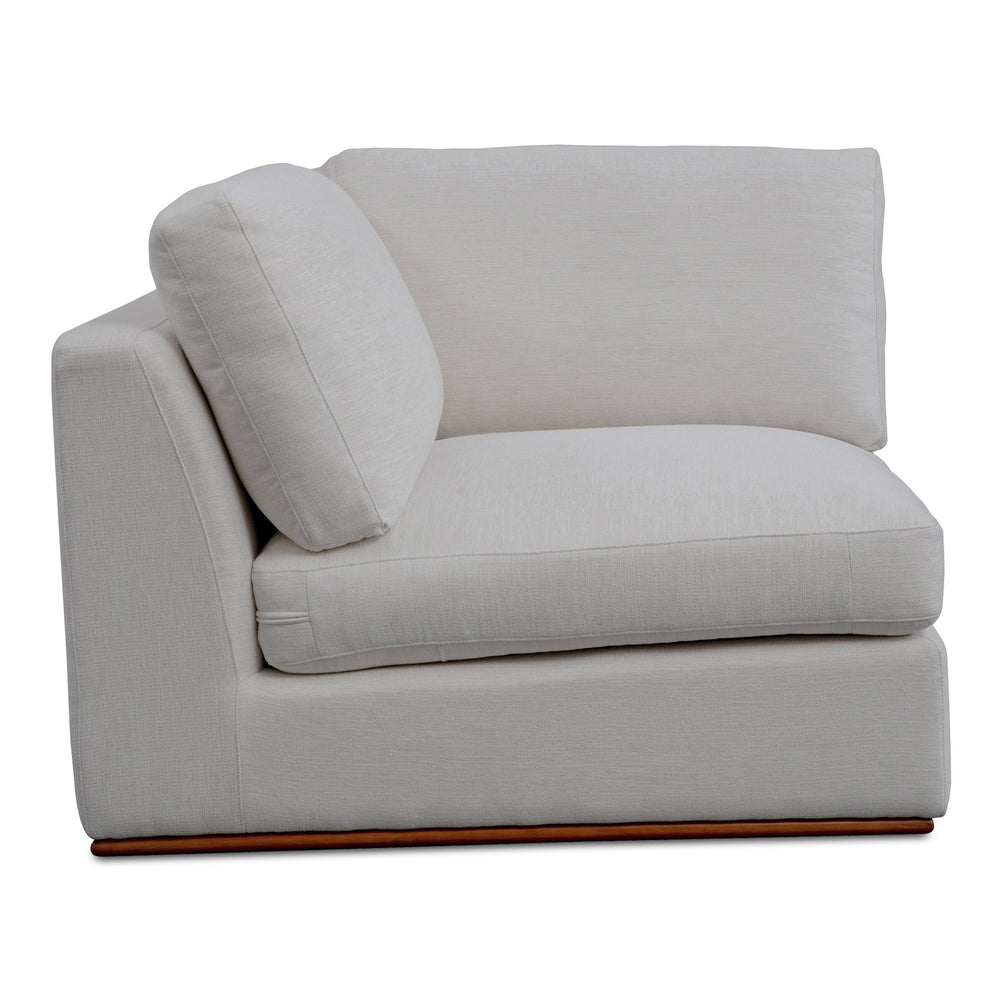 Moe's Rue Corner Chair Off White with Wood Base