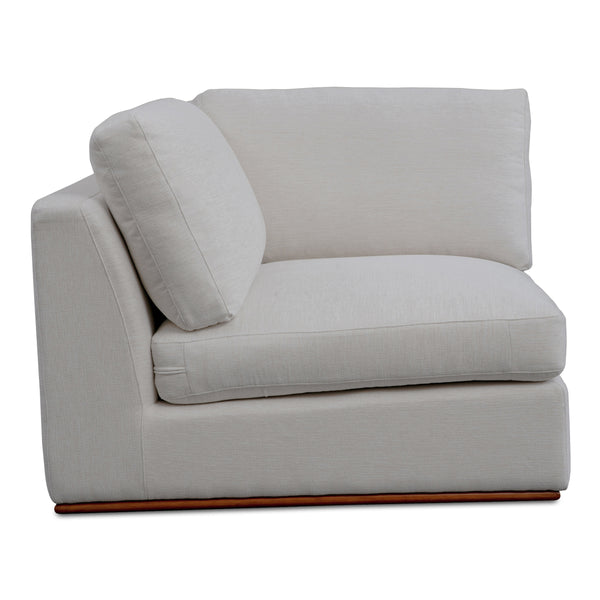 Moe's Rue Corner Chair Off White with Wood Base
