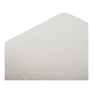 Lowtide Ottoman in Warm White Textured Fabric