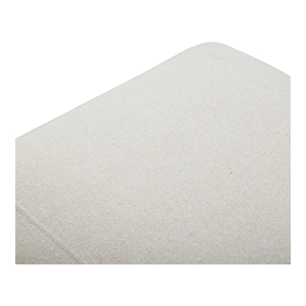 Lowtide Ottoman in Warm White Textured Fabric
