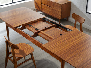 Erikka 110" Double-Leaves Extensible Dining Table, Amber