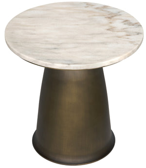 Aiden Side Table, Aged Brass