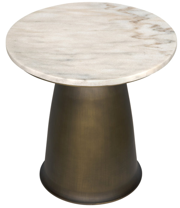 Aiden Side Table, Aged Brass